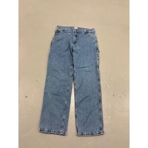 Lee Workwear Mens Carpenter Jeans Medium Wash Blue Denim 33x32 Utility Pants